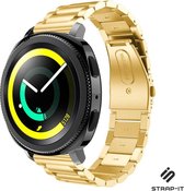 Stalen Smartwatch bandje - Geschikt voor  Samsung Gear Sport stalen band - goud - Strap-it Horlogeband / Polsband / Armband