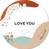 Tallies Cards - kadokaartjes  - bloemenkaartjes - Love you - Abstract - set van 5 kaarten - valentijnskaart - valentijn  - moeder - mama - liefde - 100% Duurzaam