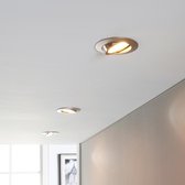 Lindby - LED downlight - 3 lichts - Kunststof, glas, metaal - H: 2.8 cm - mat nikkel, transparant - A+ - Inclusief lichtbronnen