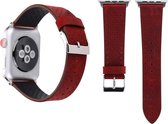 Apple watch bandje leer van By Qubix - 42mm / 44mm - Rood leer - Universeel -  Geschikt voor alle 42mm / 44mm apple watch series en Nike+ - leren apple watch bandje - Hoge kwaliteit!