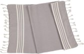 Kleine Hamamdoek Krem Sultan Light Grey - 100x50cm - dunne katoenen handdoek - sneldrogende saunahanddoek (niet geschikt als lendendoek)