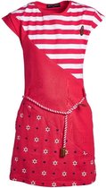 Meisjes jurk dubbele print rood | Maat 92/2Y