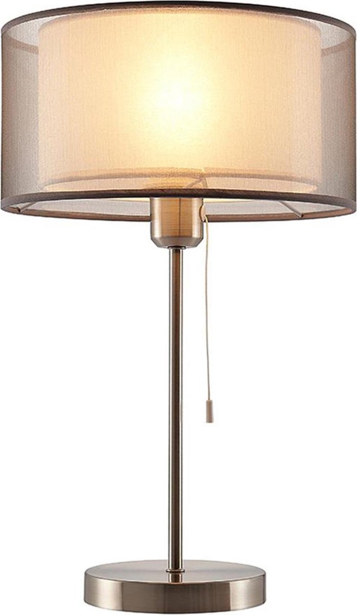 Lindby - Tafellamp - 1licht - H: 48 cm - E27 - alu / grijs / zink