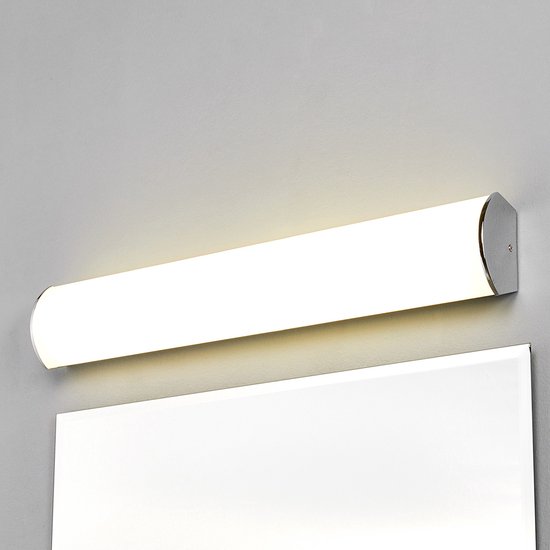 Lindby - LED wandlamp - 1licht - acryl, metaal - H: 9.4 cm - wit gesatineerd, chroom - Inclusief lichtbron
