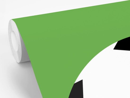 Papier peint photo vinyle - Une illustration d'un ballon de football sur fond vert largeur 350 cm x hauteur 350 cm - Tirage photo sur papier peint (disponible en 7 tailles)