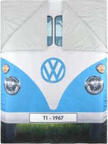 VW Collection Volkswagen® T1 Campervan Reversible Dubbele Slaapzak - Blauw/Rood - 2 Persoons
