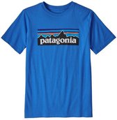 Patagonia P-6 Logo Organic Cotton jongens shirt blauw