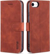 AZNS Skin Feel Calf Texture Horizontal Flip Leather Case met kaartsleuven & houder & portemonnee voor iPhone 6 (bruin)