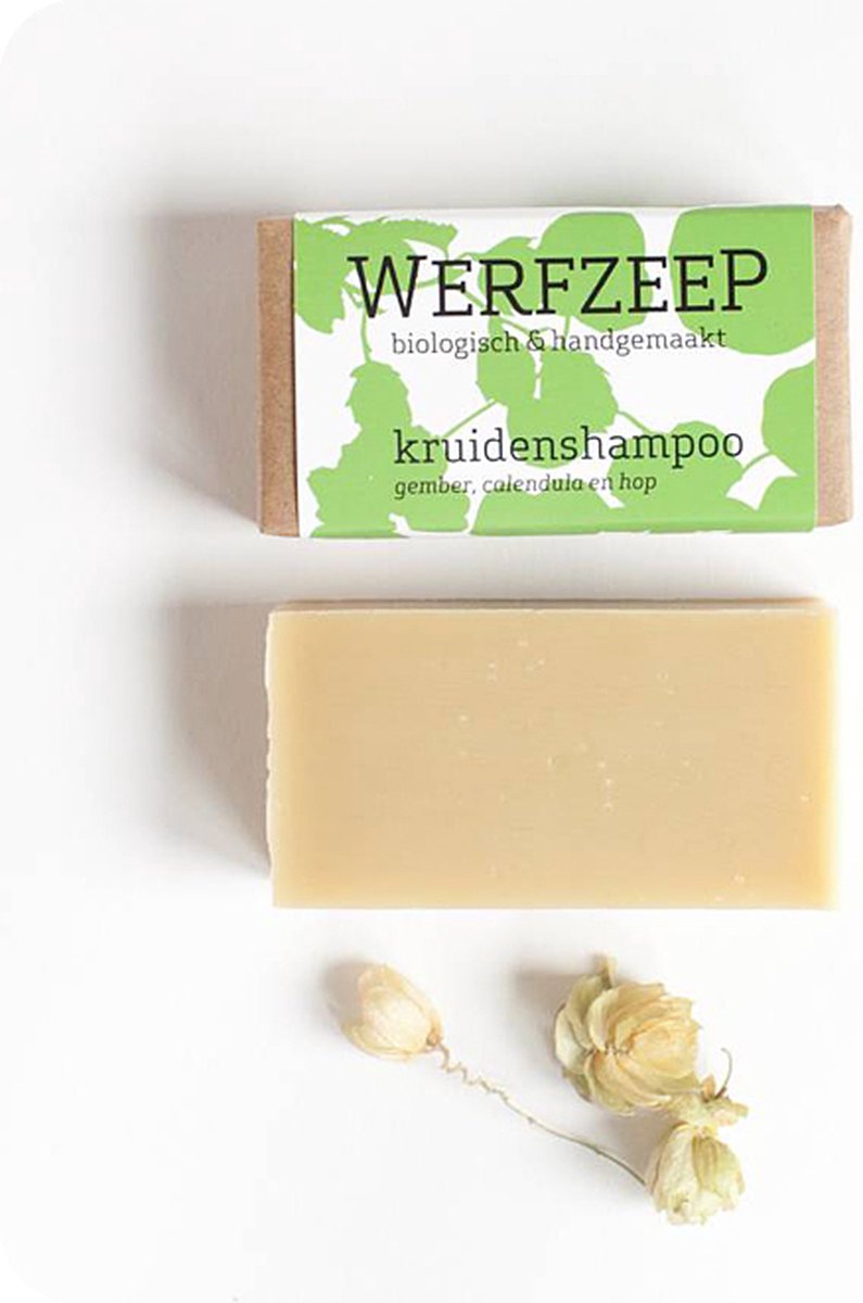 Werfzeep kruiden shampoo – Shampoo blok – Natuurlijke zeep - Handgemaakt - Biologische en Vegan zeep - 100 gram