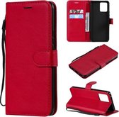 Voor OPPO Realme 8 Pro 4G Effen Kleur Horizontale Flip Beschermende Lederen Case met Houder & Kaartsleuven & Portemonnee & Fotolijst & Lanyard (Rood)