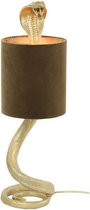 Snake Tafellamp h:58 cm goud+velvet karamel kap - Landelijk - Light & Living - 2 jaar garantie