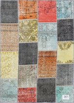 Vloerkleed Vintage 165x230 cm Handgeknoopt Patchwork Tapijt tapijten woonkamer