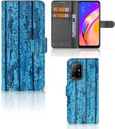 Magnet Case OPPO Reno5 Z | A94 5G Telefoonhoesje Wood Blue