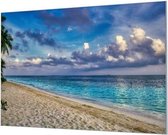 Wandpaneel Caribische Zee  | 120 x 80  CM | Zilver frame | Wandgeschroefd (19 mm)