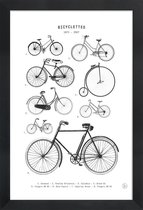 JUNIQE - Poster in houten lijst Bicyclettes -30x45 /Wit & Zwart