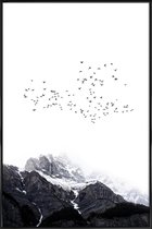 JUNIQE - Poster met kunststof lijst The Mountains -13x18 /Kleurrijk