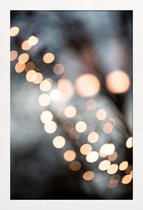 JUNIQE - Poster in houten lijst Winterverlichting -30x45 /Grijs &