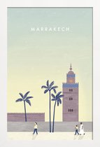 JUNIQE - Poster in houten lijst Marrakesh - retro -20x30 /Bruin