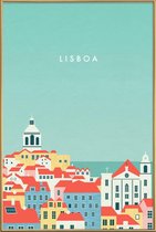 JUNIQE - Poster met kunststof lijst Retro Lissabon -30x45 /Kleurrijk