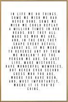JUNIQE - Poster met kunststof lijst Life Is Beautiful -13x18 /Wit &