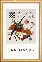 JUNIQE - Poster in houten lijst Kandinsky - Orange -60x90 /Ivoor &