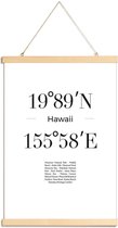 JUNIQE - Posterhanger Hawaii -30x45 /Wit & Zwart