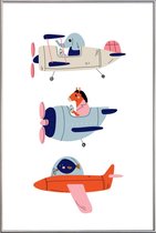JUNIQE - Poster met kunststof lijst Aeroplane Race II -20x30