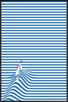 JUNIQE - Poster in kunststof lijst Sail Away -40x60 /Blauw & Wit