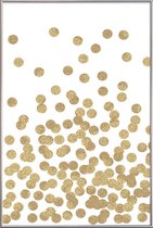 JUNIQE - Poster met kunststof lijst Gold Glitter -40x60 /Geel & Wit