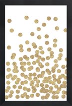 JUNIQE - Poster in houten lijst Gold Glitter -40x60 /Geel & Wit