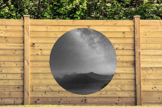 Tuincirkel Melkweg - Indonesië - Zwart - Wit - 150x150 cm - Ronde Tuinposter - Buiten