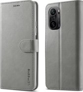 Luxe Book Case - Xiaomi Poco F3 Hoesje - Grijs