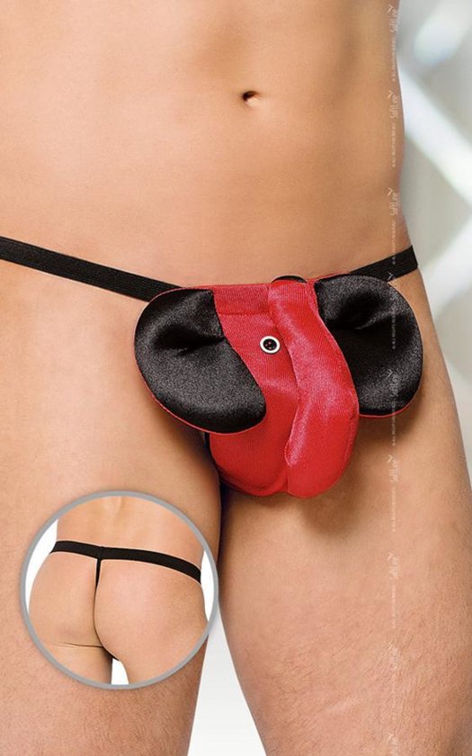 Softline Collection - Grappig olifanten string voor heren rood S t/m L