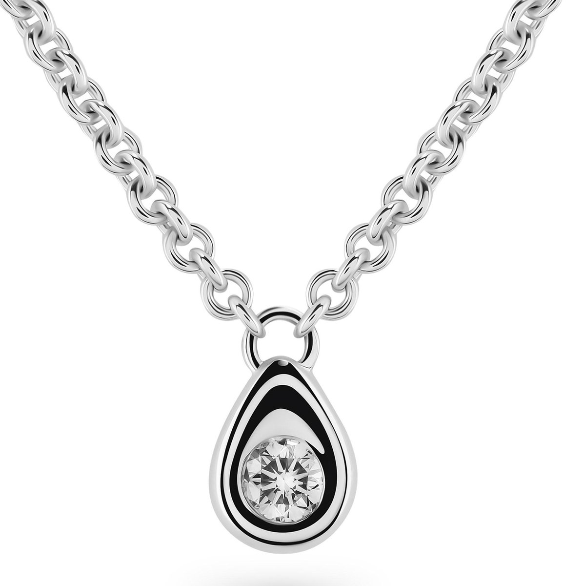 Orphelia TR-001 - Ketting - 18 Karaat Witgoud / Diamant 0.10 ct