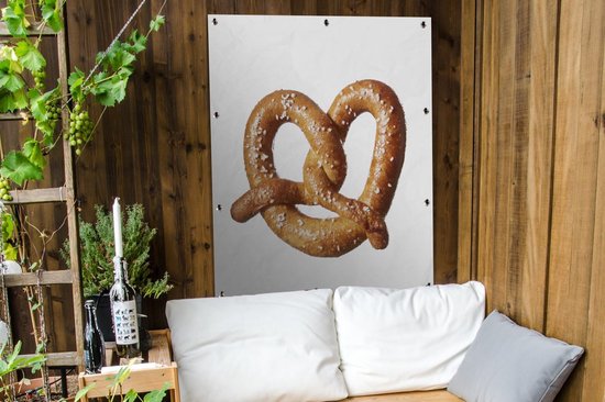 Affiche de jardin - Bretzel sur fond blanc - 90x120 cm