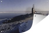 Tuindecoratie Een onderzeeboot bij de noordpool - 60x40 cm - Tuinposter - Tuindoek - Buitenposter