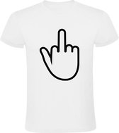 Middelvinger Heren t-shirt | fuck you | Wit