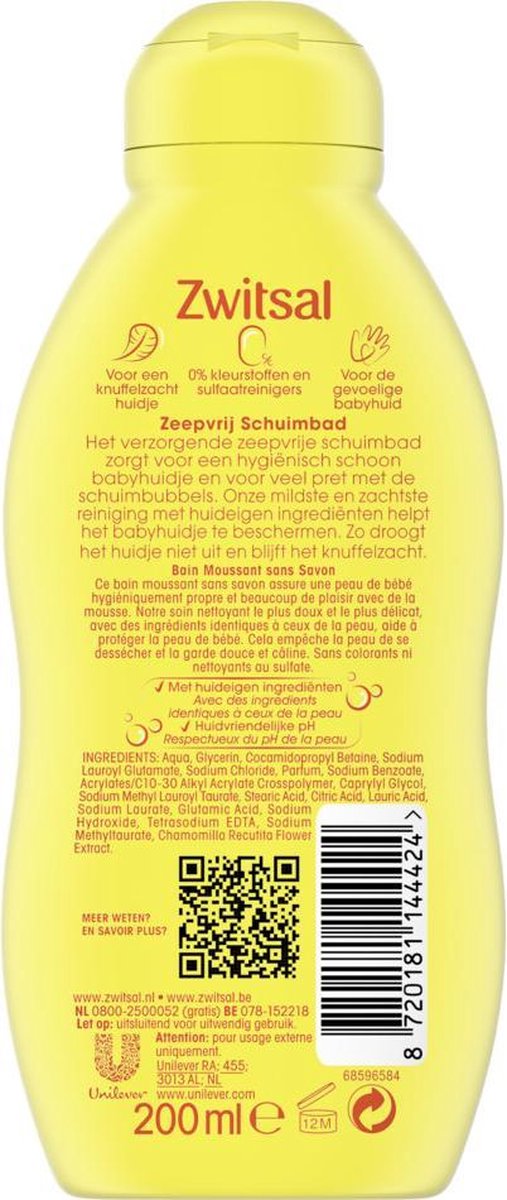 6x Zwitsal Zeepvrij Schuimbad 200 ml van Merkloos — afbeelding 5