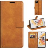 Voor OPPO Realme C11 2021 Retro Kalf Patroon Gesp Horizontale Flip Lederen Case met Houder & Kaartsleuven & Portemonnee (Geel)