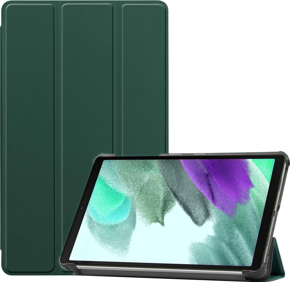 Hoesje Geschikt voor Samsung Galaxy Tab A7 Lite - Dun & Stevig - Trifold Bookcase - Hard Cover - Hardcover Book Case - Tablet Hoes - Donkergroen
