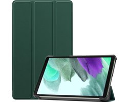 Hoesje Geschikt voor Samsung Galaxy Tab A7 Lite - Dun & Stevig - Trifold Bookcase - Hard Cover - Hardcover Book Case - Tablet Hoes - Donkergroen