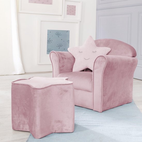 Roba Kinderfauteuil Lil Sofa Junior 43 Cm Fluweel Roze van Roba. — afbeelding 3