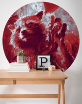 Fotobehang - Avengers Painting Rocket Raccoon 125x125cm - Rond - Vliesbehang - Zelfklevend