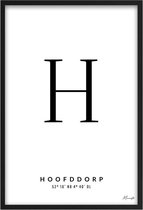 Poster Letter H Hoofddorp A4 - 21 x 30 cm (Exclusief Lijst)