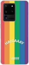 6F hoesje - geschikt voor Samsung Galaxy S20 Ultra -  Transparant TPU Case - #LGBT - Ha! Gaaay #ffffff