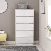 Medina Ladekast 60x35x121 cm spaanplaat hoogglans wit