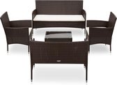 Medina 5-delige Loungeset met kussens poly rattan bruin