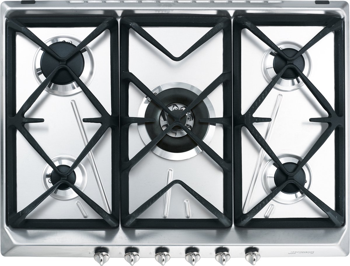 Smeg SRV576GH5 kookplaat Roestvrijstaal Ingebouwd Gaskookplaat 5 zone(s)