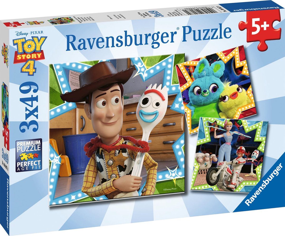 Ellendig Gezond eten roman Ravensburger puzzel Toy Story 4 - 3x49 stukjes - kinderpuzzel | bol.com