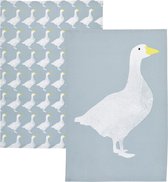 Kitchencraft Theedoek Gans 70 X 47 Cm Katoen Grijs 2 Stuks